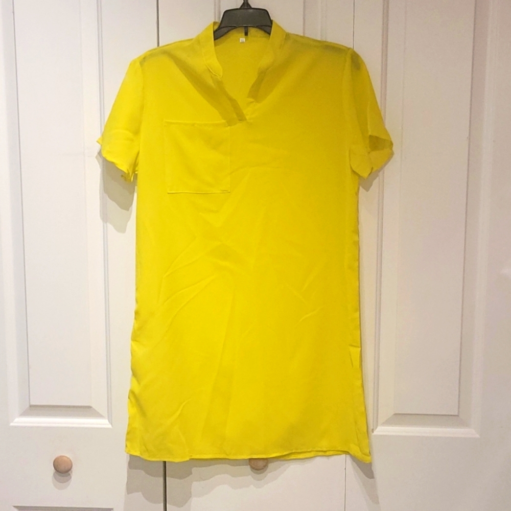 Yellow shirt dress